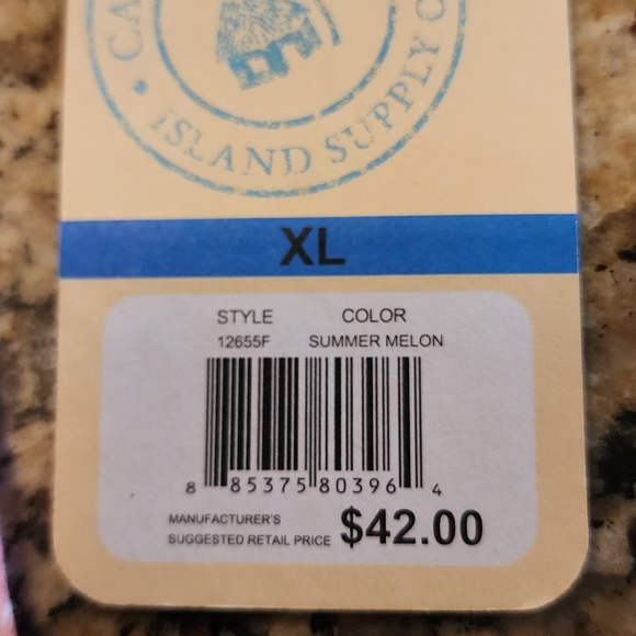 Caribbean Joe Floral top coral color - Picture 5 of 6